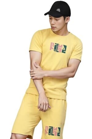 Rigo Men Night Suit Set | Printed Casual Co-ords Set | Men's T-Shirt and Short Set | Round Neck Half Sleeves Casual Co-ords