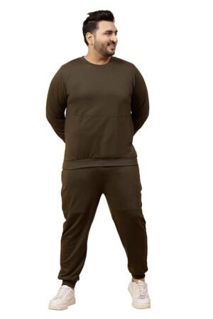 Rigo Round Neck Full Sleeve Terry Track Suit For Men | Plus Size Co-ord Set For Men | Regular Fit Plus Sizes Tracksuit for Men