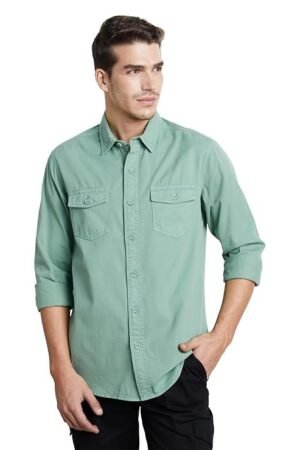 Symbol Premium Men's Casual Washed Cotton Twill Shirt (Regular Fit)