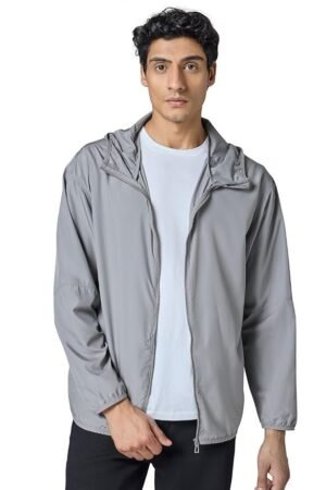 Men Polyester Standard Length UV Protection Sun Screen Parka Jacket | Sun & Pollution Protection Clothing | Lightweight and Quick Dry with UPF 50+ Protection for Outdoors