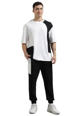 NOBERO Men's Cotton Oversized Casual Round Neck Co-Ord Set for Casual Sleepwear & Loungewear Set & Night Suits Set