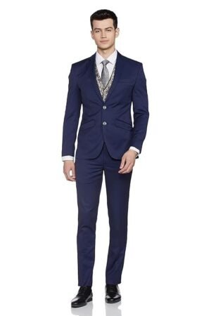 Park Avenue Wool Blend Men's Full Sleeve Super Slim FIT Dark Violet Formal Suit