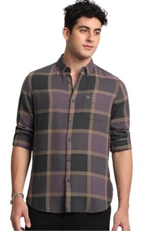 The Bear House Men's Checkered Slim Fit Shirt