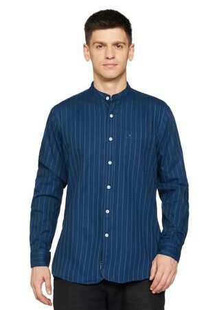 Allen Solly Men's Regular Fit Mandarin Collar Casual Shirt