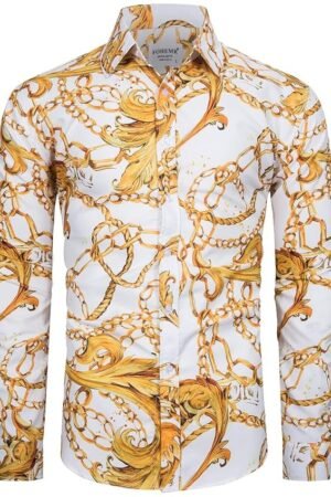 Mens Funny Halloween Shirt Ugly Pumpkin Long Sleeve Casual Button Down Shirts Adult Costume for Party