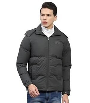 Monte Carlo Mens Solid Detachable Hood Full Sleeve Jacket