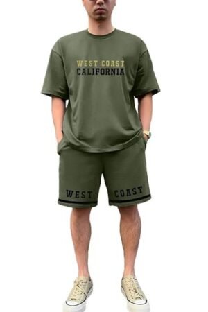 NOBERO Men's Cottonblend Solid Co-Ord Set