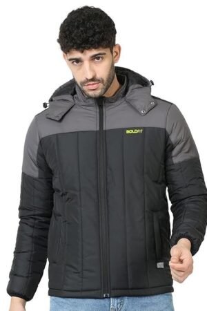 Boldfit Jacket For Men Winter Wear Puffer Standard Length Jacket For Men Monsoon Winter Wear For Men Hooded Winter Jackets For Men Padded Bomber Jacket For Men Full Sleeve Men's