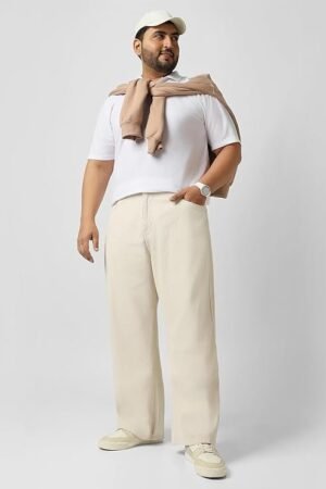 Urbano Plus Men's Loose Baggy Fit Washed Jeans Non-Stretchable