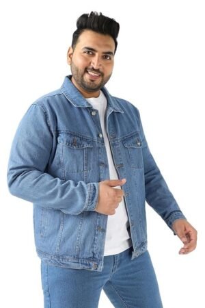 Urbano Plus Men's Regular Fit Washed Full Sleeve Denim Jacket