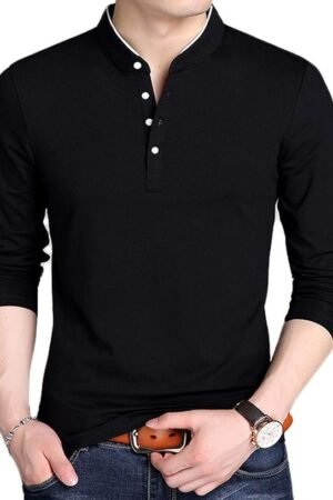 YTD Mens Summer Slim Fit Pure Color Short Sleeve Polo Casual T-Shirts