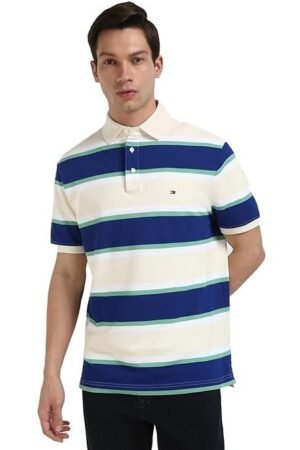 Tommy Hilfiger Men's Cotton Striped Regular Fit T-Shirt