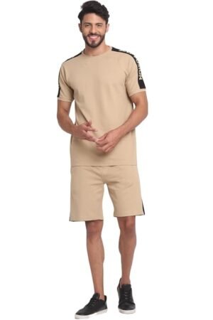 Mens Premium Cotton Lycra Co-Ord set-SET23BRN8