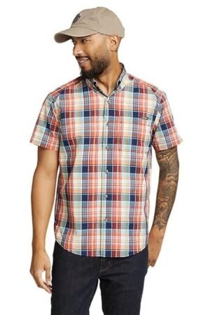 Eddie Bauer Men's Pack It Seersucker Short-Sleeve Shirt